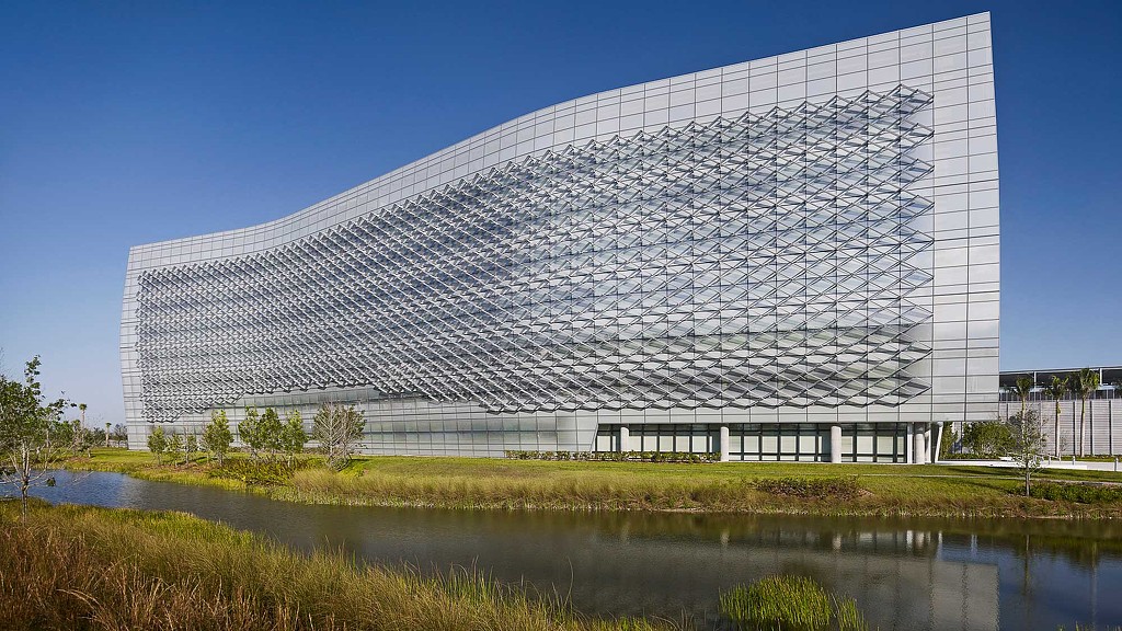 A large building with a glass roof.
